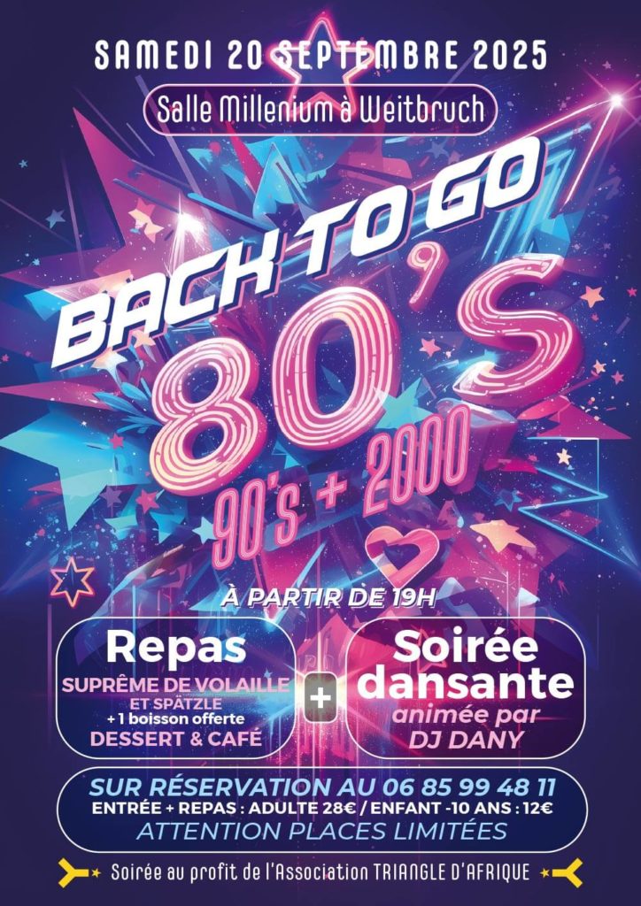Flyer soirée dansante et repas à Weitbruch le 20 septembre 2025